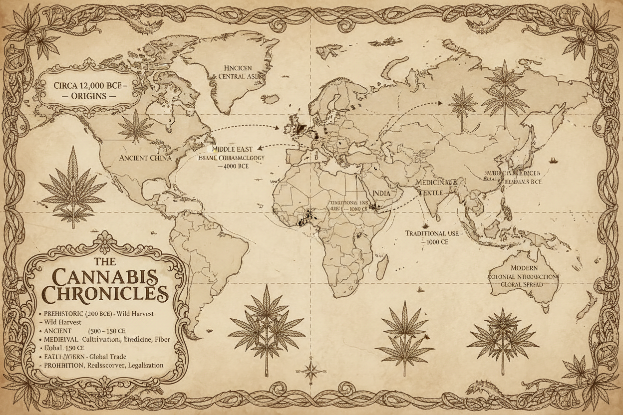 The Sacred Herb: Cannabis Through the Ages - A 12,000-Year Journey Across Continents