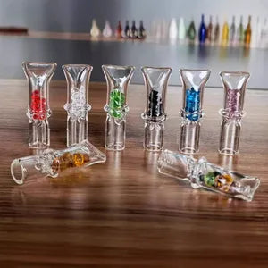 Coloured Glass Tips with crystals - 12 x 50mm