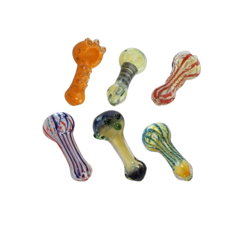 Black Leaf Hand Pipes - Various Designs (L 90-105mm)
