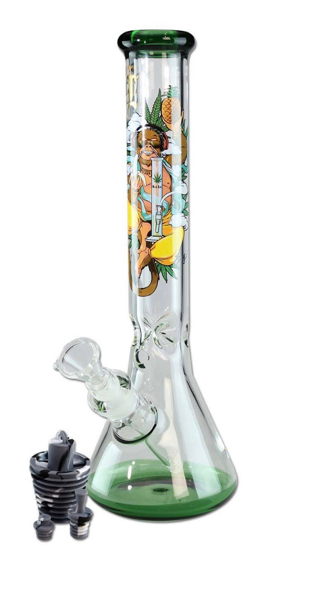 Black Leaf Hanuman Flask Ice Bong