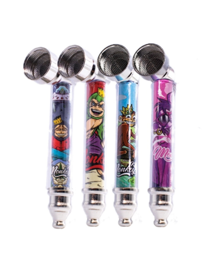 Rasta Pipe – Monkey King Metal Pipe – Assorted – 9cm