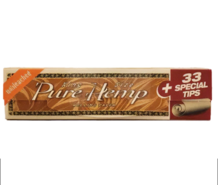 Pure Hemp Paper – Unbleached King Size with Tips