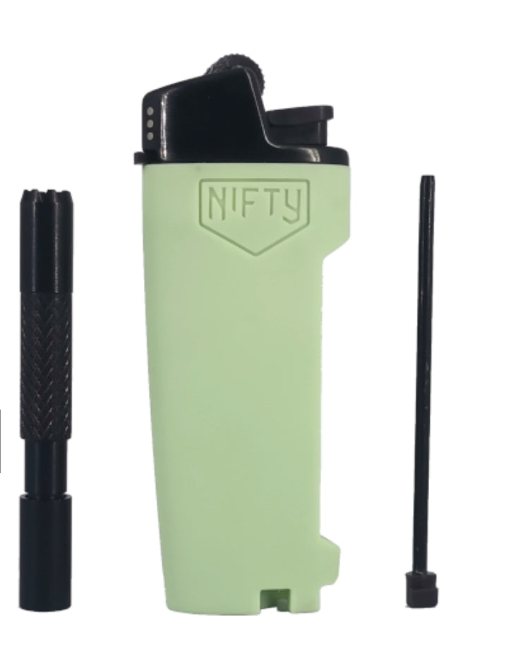 Nifty 2-In-1 Refillable Lighter + One Hitter Pipe