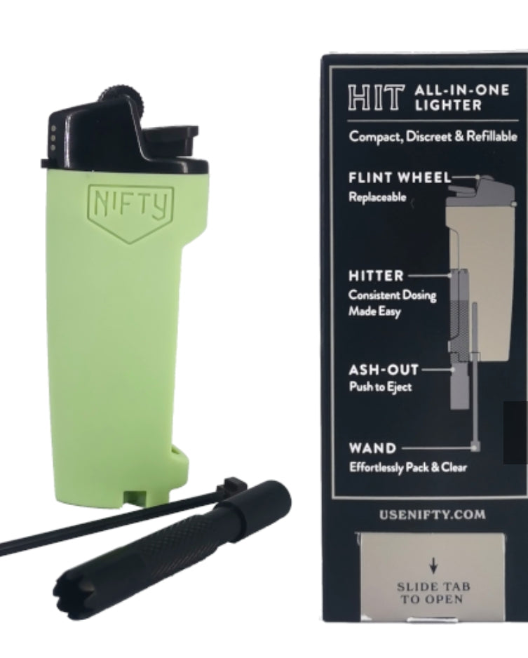 Nifty 2-In-1 Refillable Lighter + One Hitter Pipe