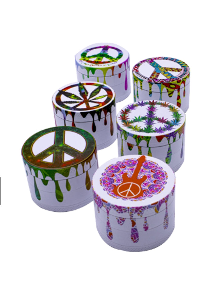 4 Part Metal Coloured with Drips design